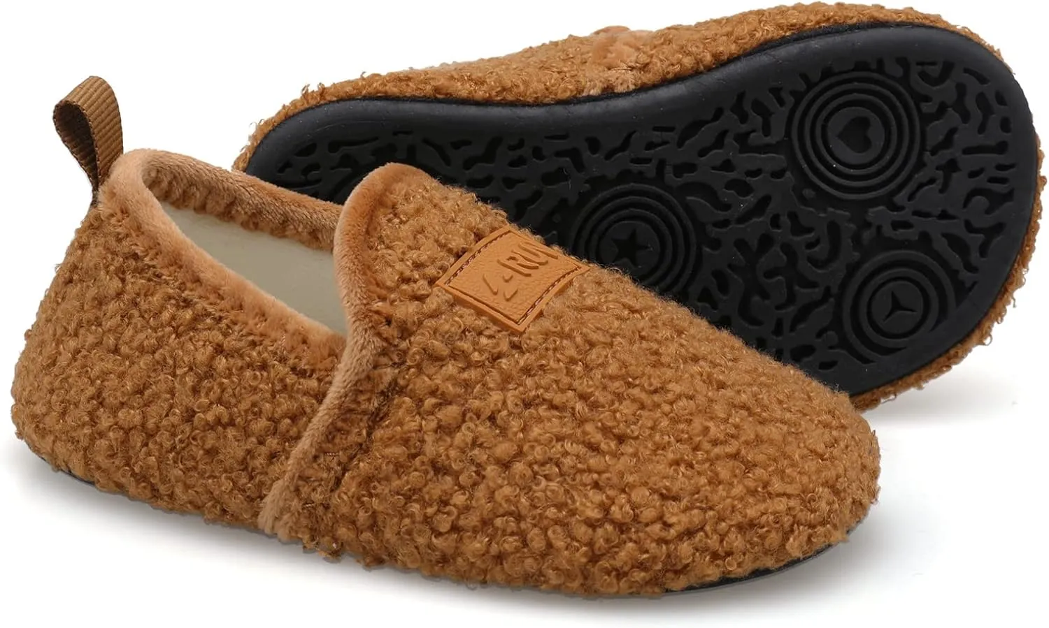 L-RUN Toddler Boys Girls House Slippers Indoor Home Shoes Warm Slipper Socks for Kids Baby Soft Winter Warm Walking Shoes