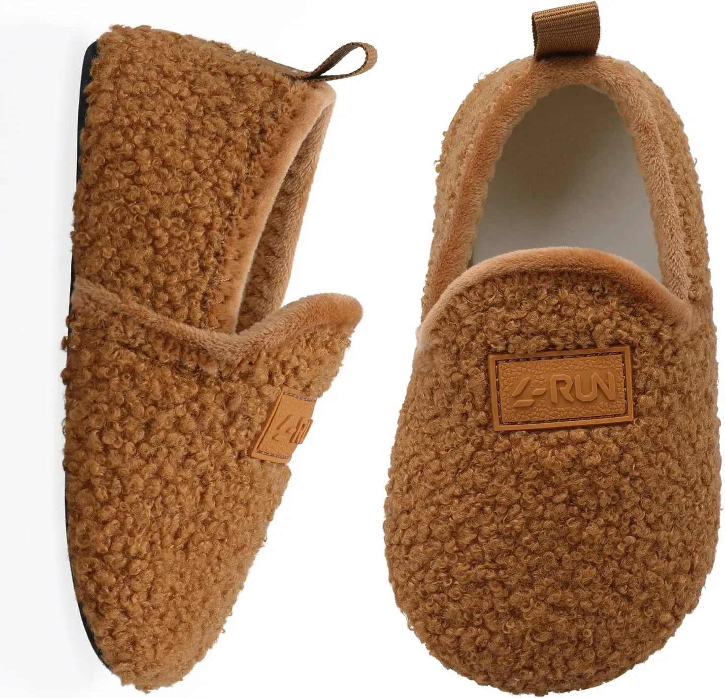 L-RUN Toddler Boys Girls House Slippers Indoor Home Shoes Warm Slipper Socks for Kids Baby Soft Winter Warm Walking Shoes