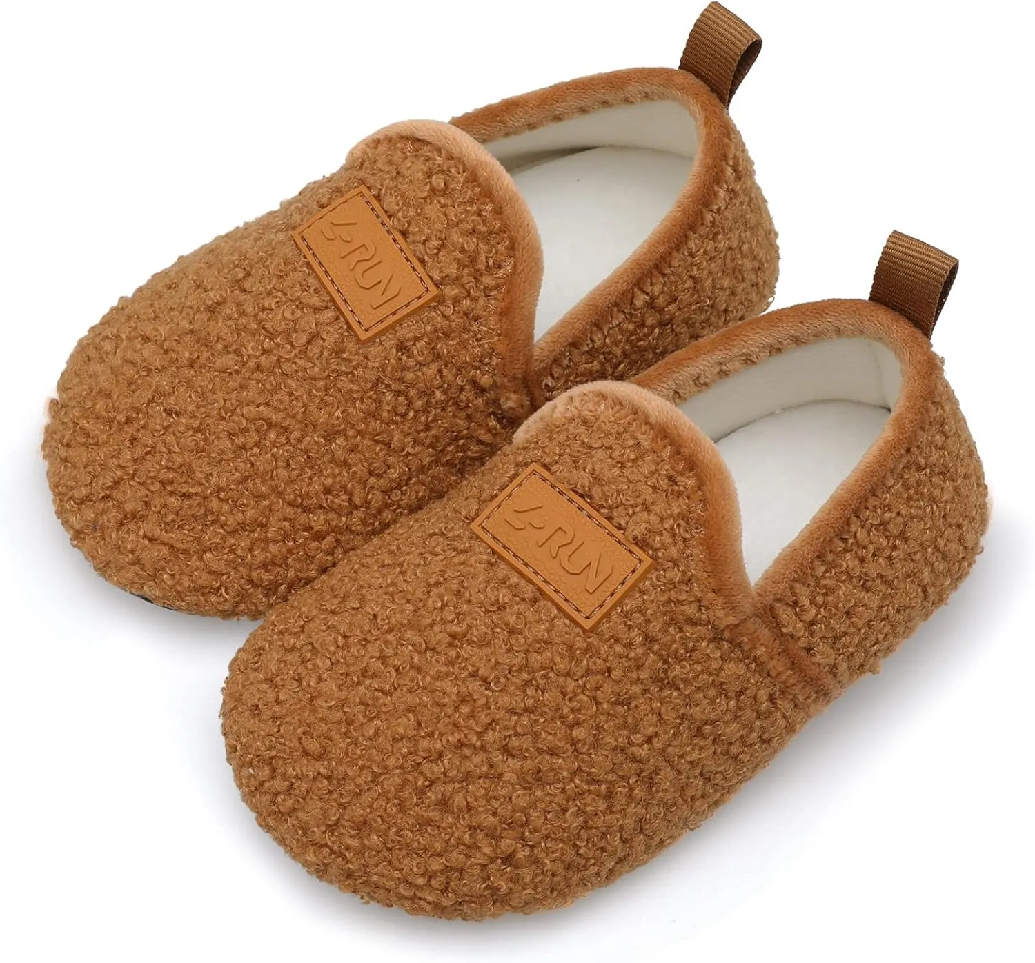 L-RUN Toddler Boys Girls House Slippers Indoor Home Shoes Warm Slipper Socks for Kids Baby Soft Winter Warm Walking Shoes