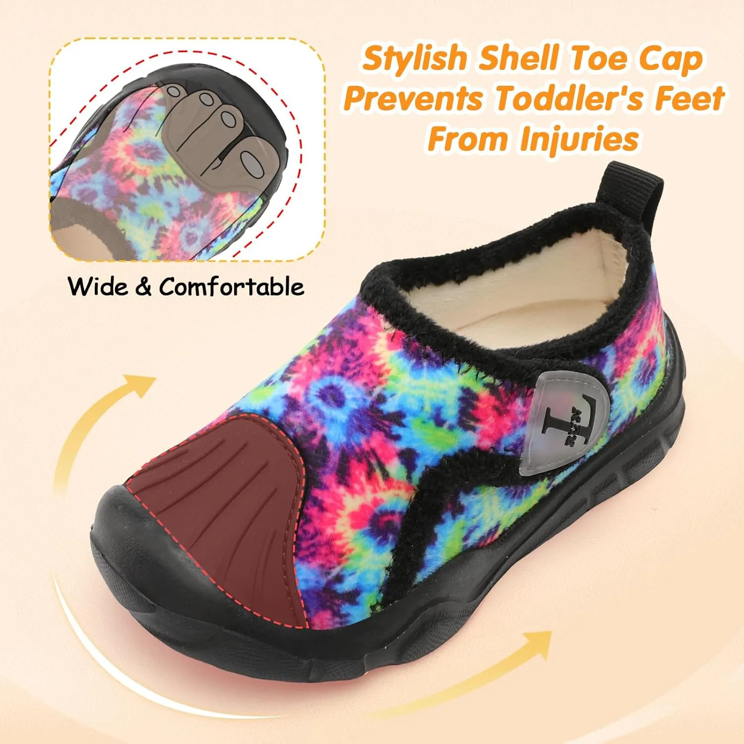 L-RUN Toddler Slippers Soft Boys Girls Barefoot House Slippers Anti-slip Lightweight Home Shoes for Indoor Outdoor Walking
