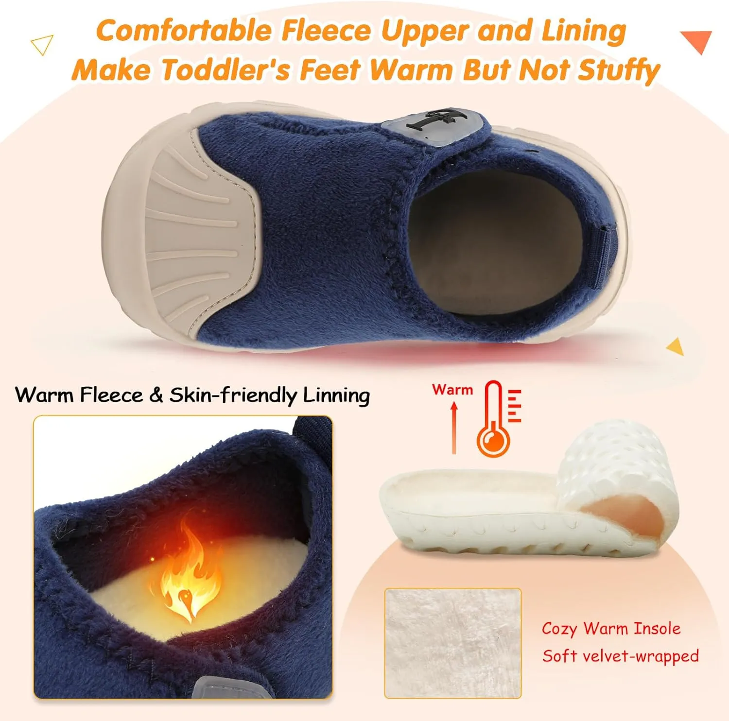 L-RUN Toddler Slippers Soft Boys Girls Barefoot House Slippers Anti-slip Lightweight Home Shoes for Indoor Outdoor Walking