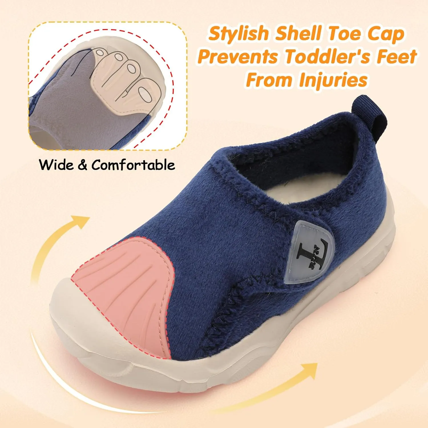 L-RUN Toddler Slippers Soft Boys Girls Barefoot House Slippers Anti-slip Lightweight Home Shoes for Indoor Outdoor Walking