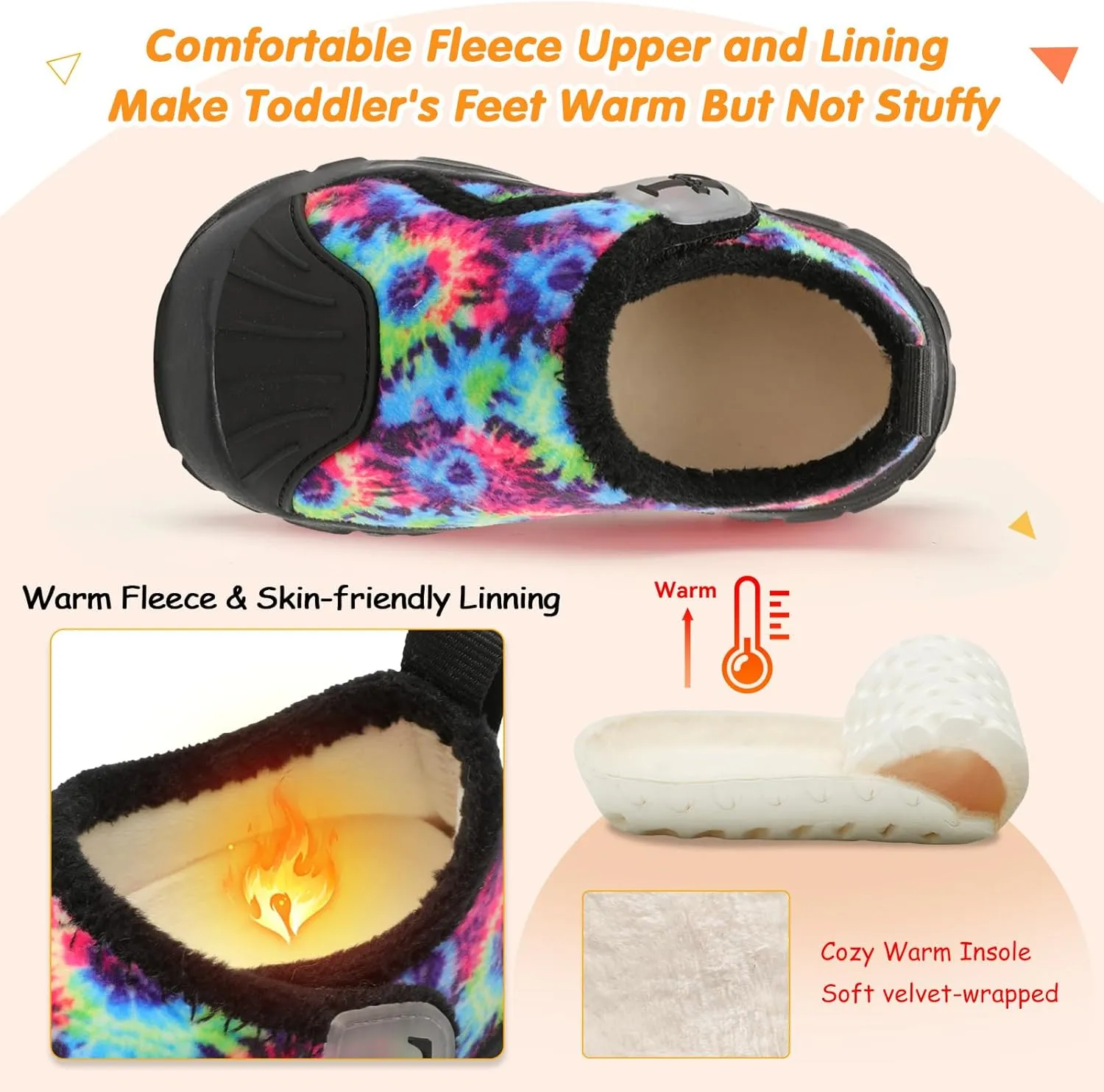 L-RUN Toddler Slippers Soft Boys Girls Barefoot House Slippers Anti-slip Lightweight Home Shoes for Indoor Outdoor Walking