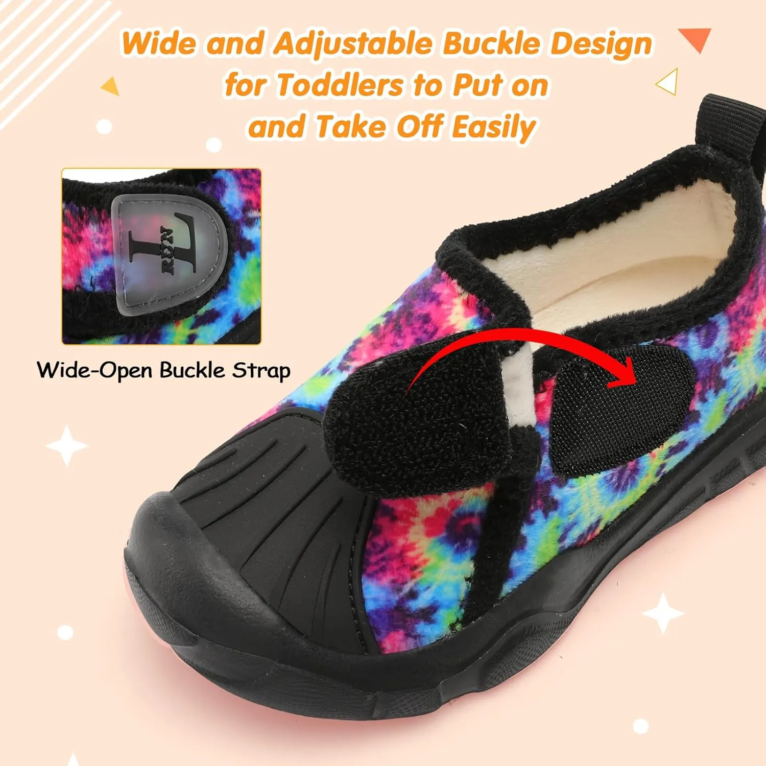 L-RUN Toddler Slippers Soft Boys Girls Barefoot House Slippers Anti-slip Lightweight Home Shoes for Indoor Outdoor Walking