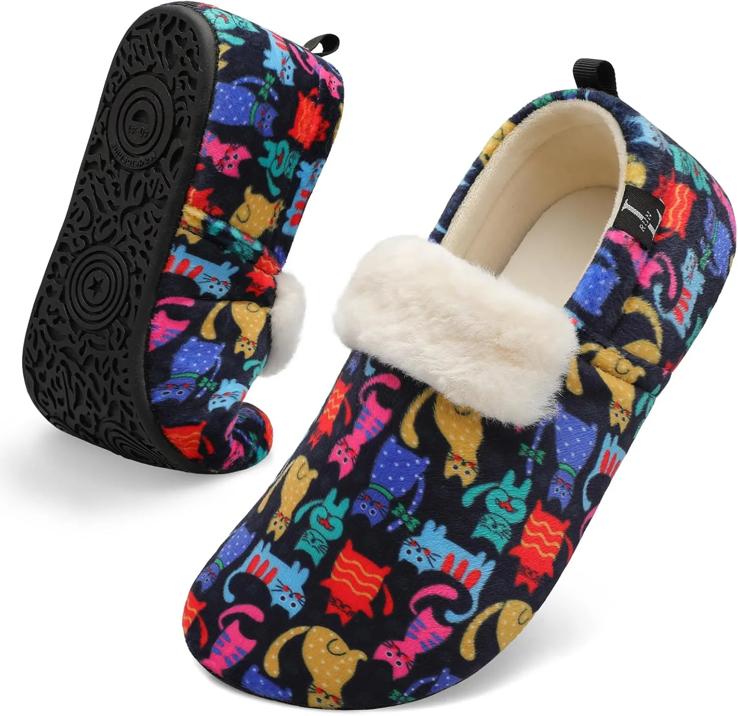 L-RUN Womens Mens Slippers Soft Curly Lightweight House Shoes Cozy Slippers with Fleece Lining for Indoor and Outdoor