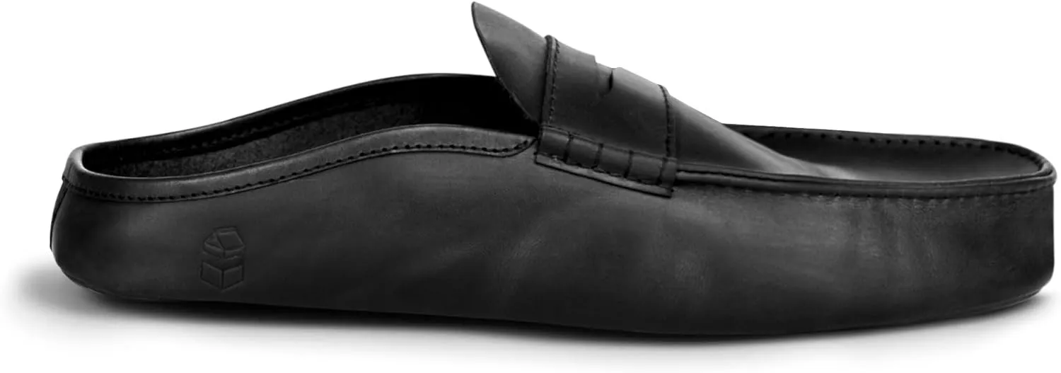 La Leche, Penny Loafer Slippers, Slip-On Indoor Scuffs, Shoes for Home, Full Grain Leather & Memory Foam, Handmade