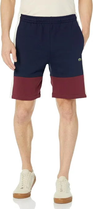 Lacoste Men's Regular Fit Brushed Fleece Colorblock Shorts