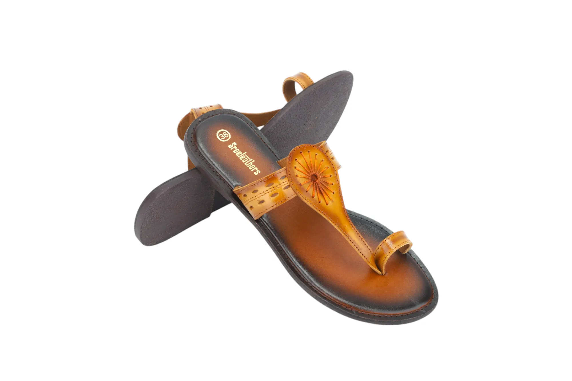 LADIES FLAT LEATHER CHAPPAL 996072