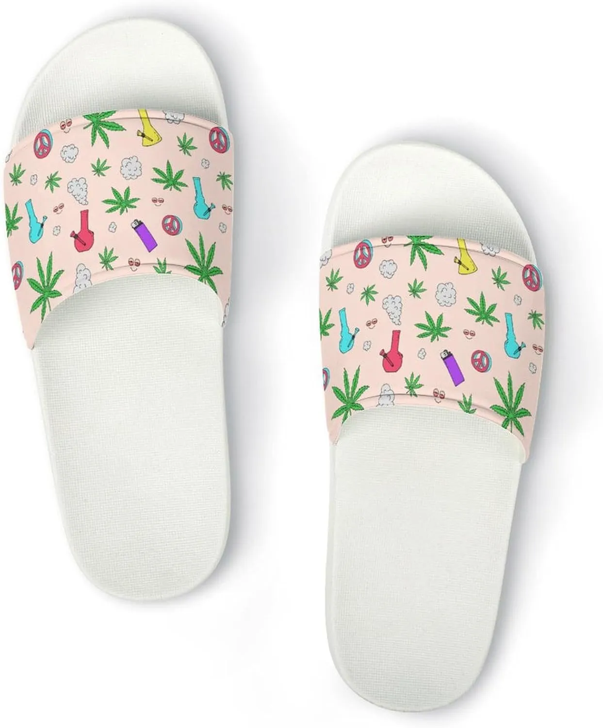Leaves Marijuana Men's And Women's Outdoor Beach Slippers PVC Slippers Sandals Comfortable Shower Shoes 46 (287mm)