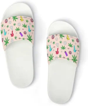 Leaves Marijuana Men's And Women's Outdoor Beach Slippers PVC Slippers Sandals Comfortable Shower Shoes 46 (287mm)