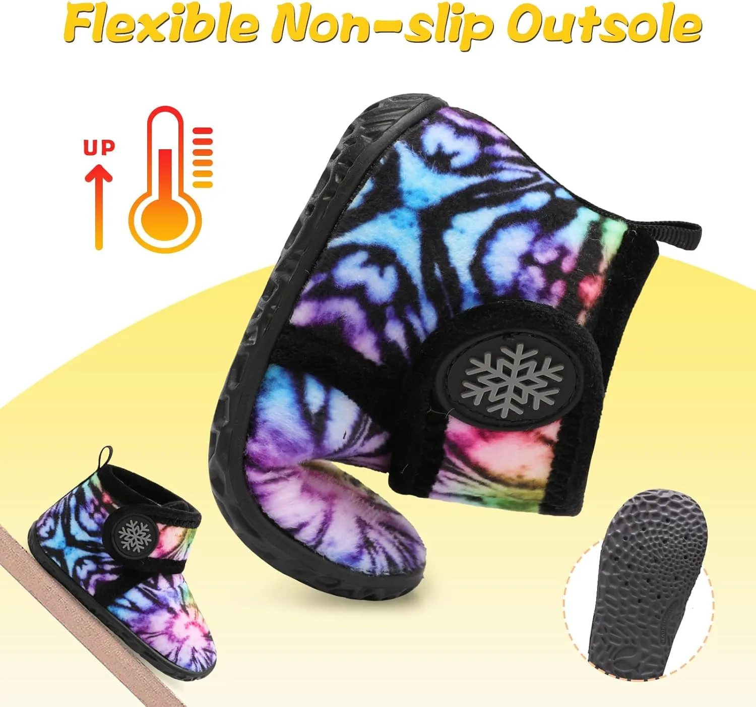 LeIsfIt Toddler Slippers Boys Girls House Slippers Kids Winter Boots Warm Lightweight House Shoes with Non-Slip Sole