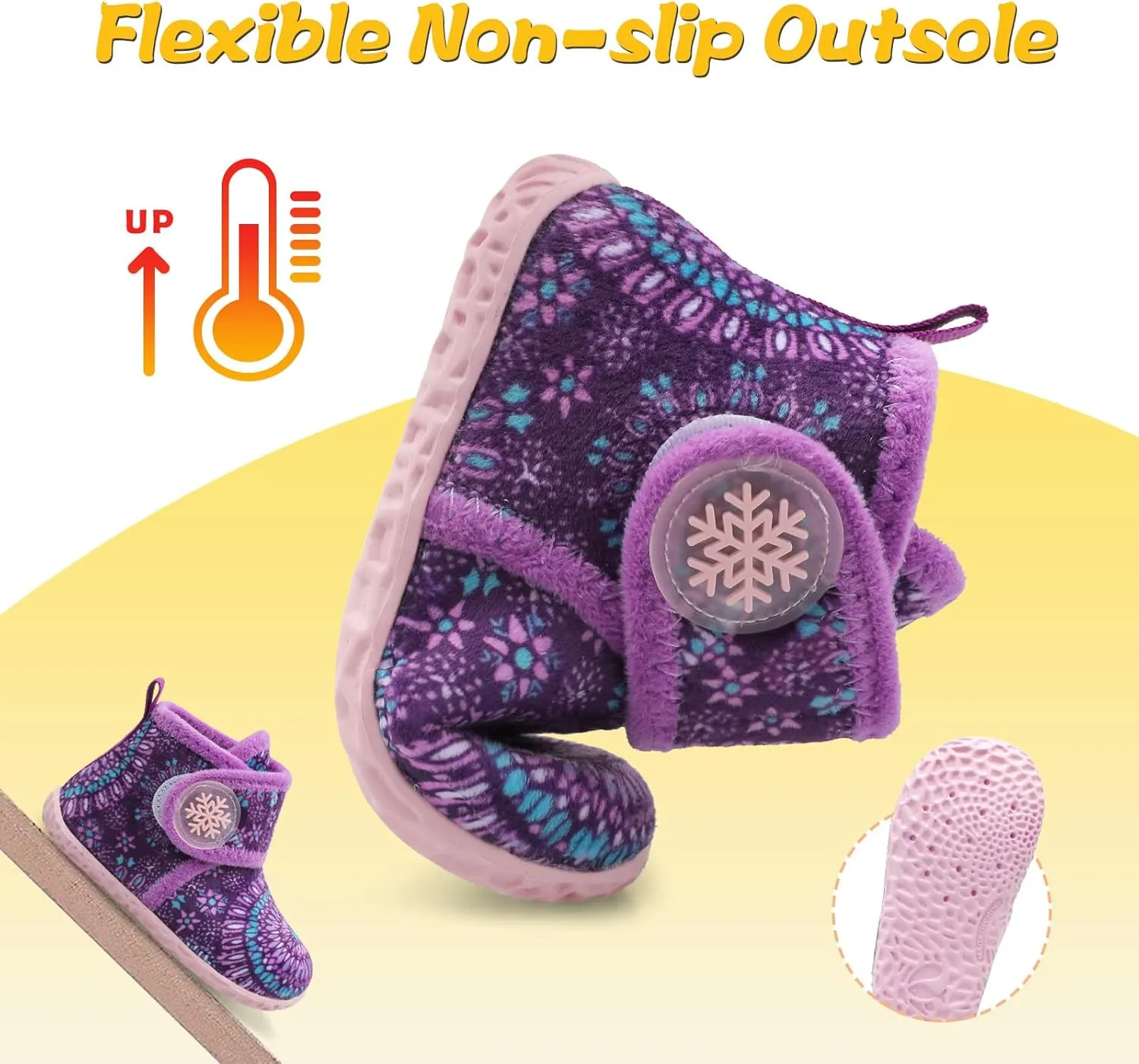 LeIsfIt Toddler Slippers Boys Girls House Slippers Kids Winter Boots Warm Lightweight House Shoes with Non-Slip Sole
