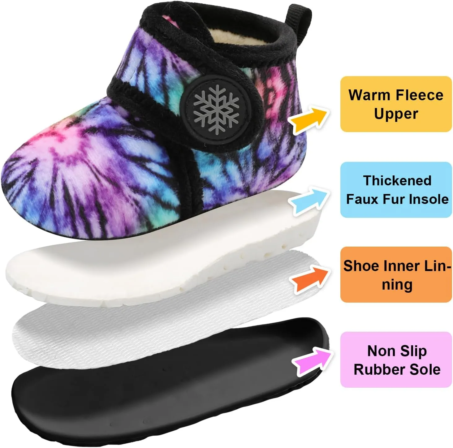 LeIsfIt Toddler Slippers Boys Girls House Slippers Kids Winter Boots Warm Lightweight House Shoes with Non-Slip Sole