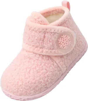 LeIsfIt Toddler Slippers Boys Girls House Slippers Kids Winter Boots Warm Lightweight House Shoes with Non-Slip Sole