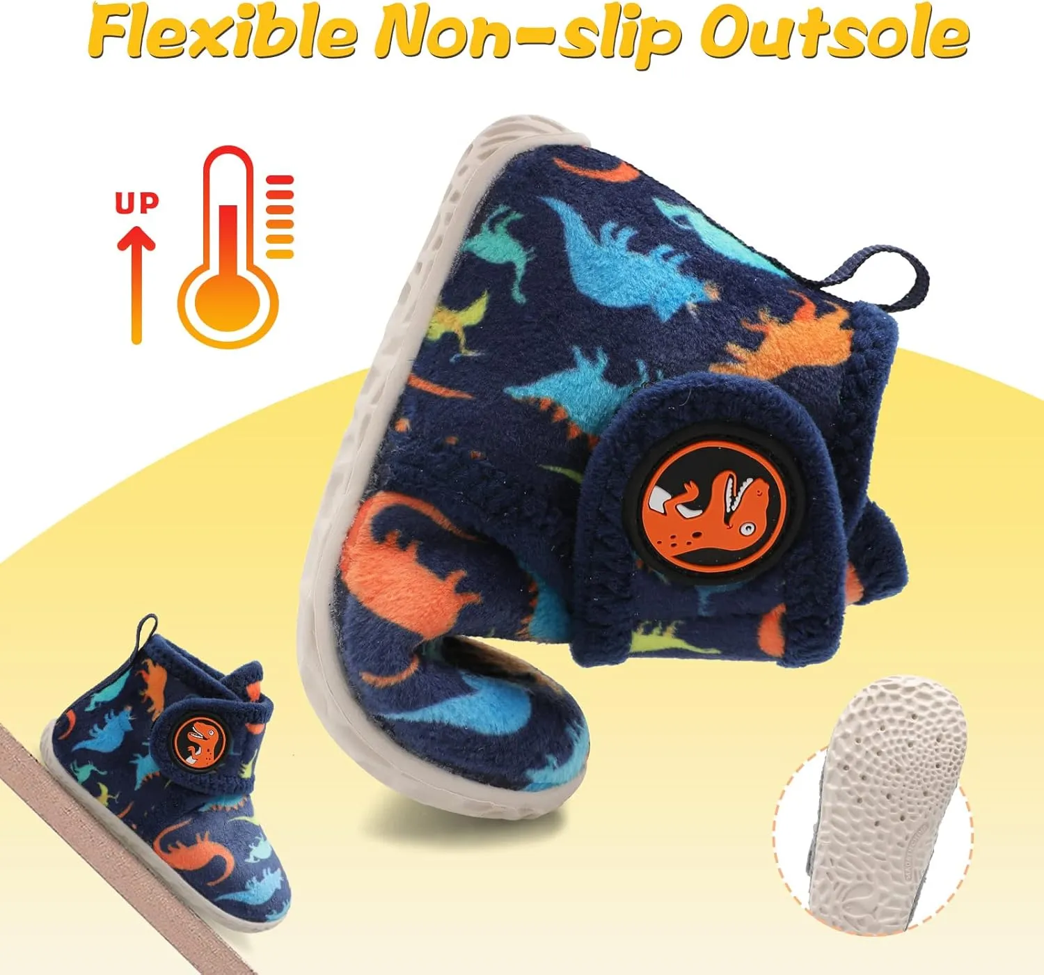 LeIsfIt Toddler Slippers Boys Girls House Slippers Kids Winter Boots Warm Lightweight House Shoes with Non-Slip Sole