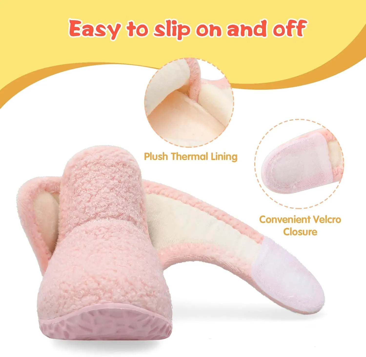 LeIsfIt Toddler Slippers Boys Girls House Slippers Kids Winter Boots Warm Lightweight House Shoes with Non-Slip Sole