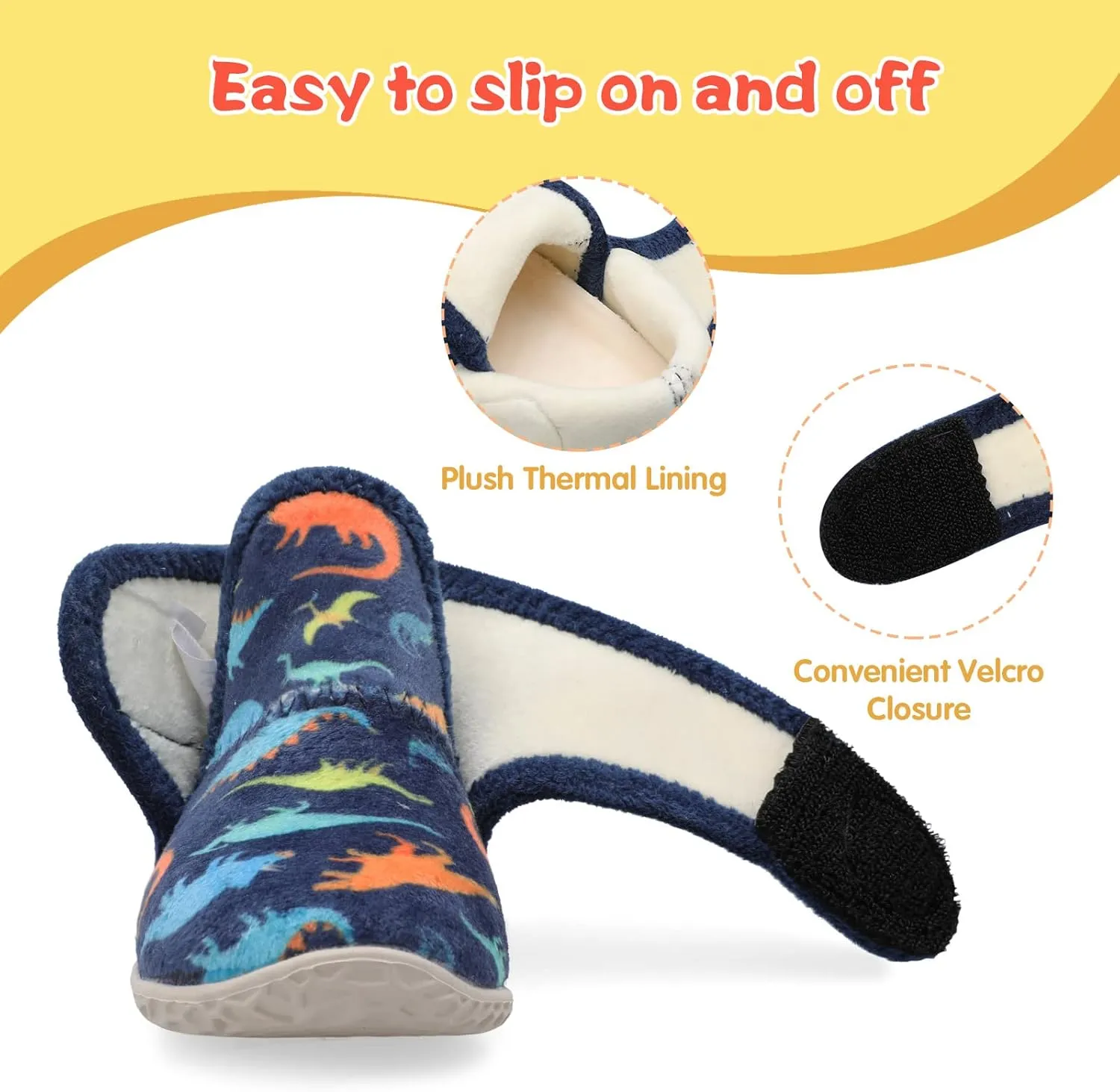 LeIsfIt Toddler Slippers Boys Girls House Slippers Kids Winter Boots Warm Lightweight House Shoes with Non-Slip Sole