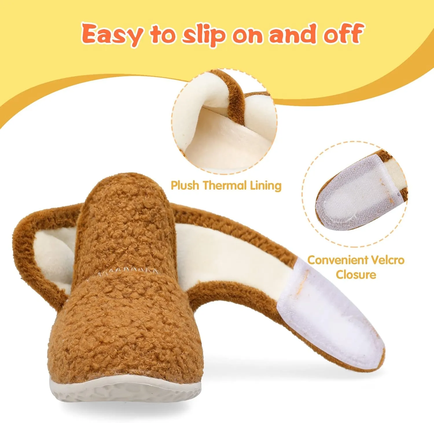 LeIsfIt Toddler Slippers Boys Girls House Slippers Kids Winter Boots Warm Lightweight House Shoes with Non-Slip Sole