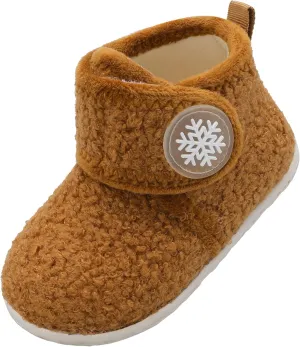 LeIsfIt Toddler Slippers Boys Girls House Slippers Kids Winter Boots Warm Lightweight House Shoes with Non-Slip Sole
