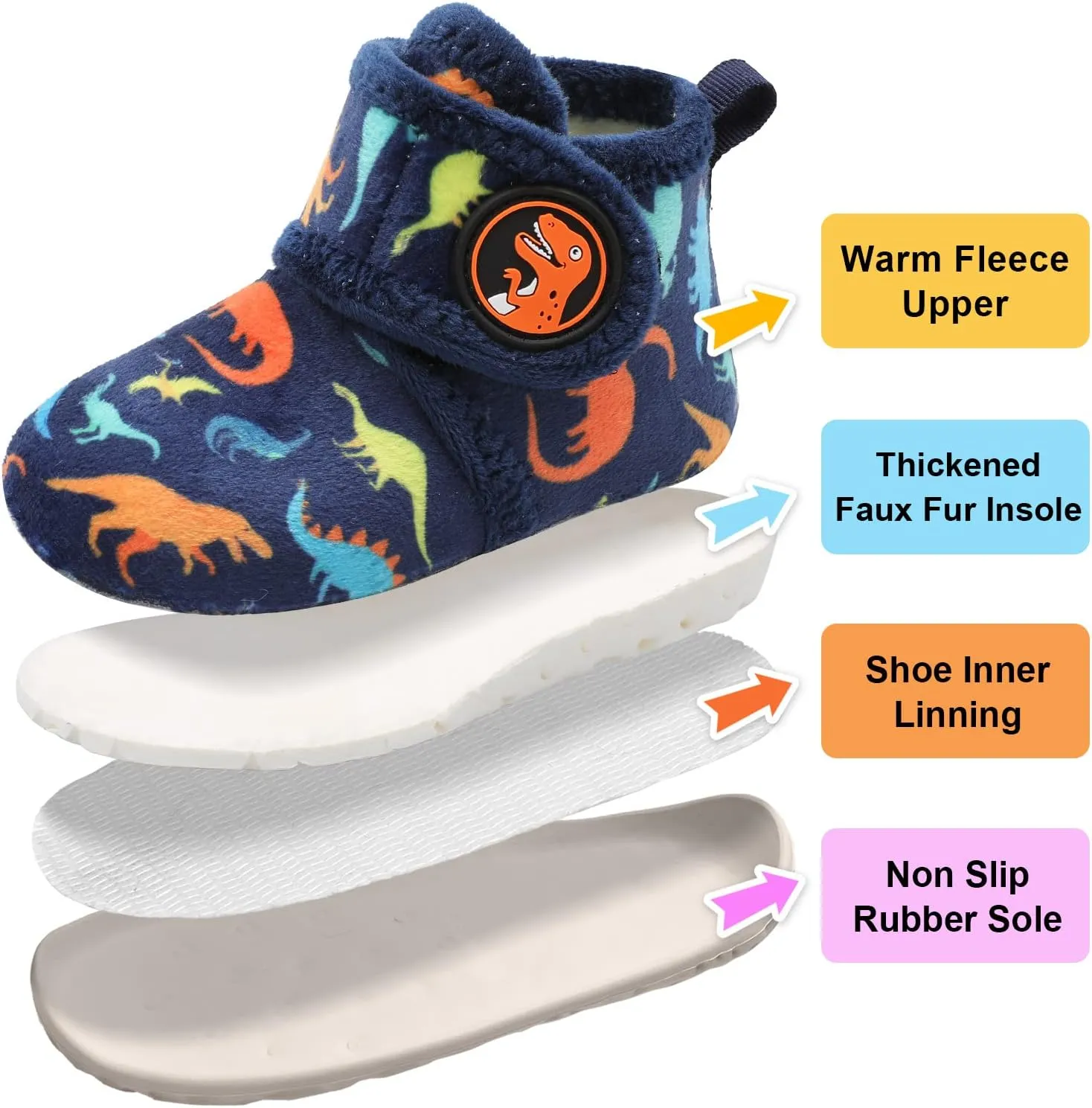 LeIsfIt Toddler Slippers Boys Girls House Slippers Kids Winter Boots Warm Lightweight House Shoes with Non-Slip Sole