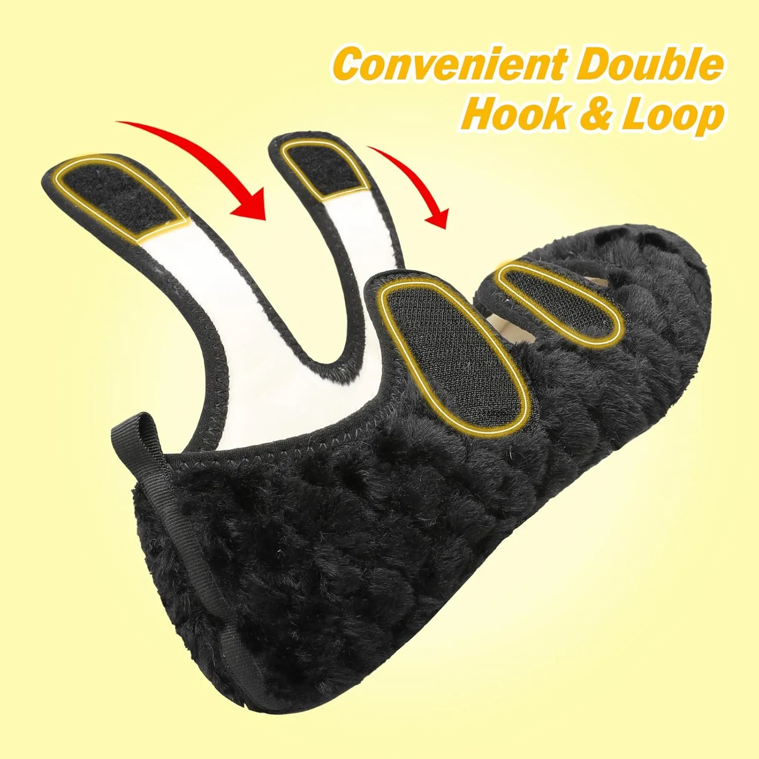 LeIsfIt Womens Slippers Adjustable Diabetic Slippers Wide Soft Arthritis Edema House Shoes Warm Fuzzy Slipper Socks with Rubber Sole
