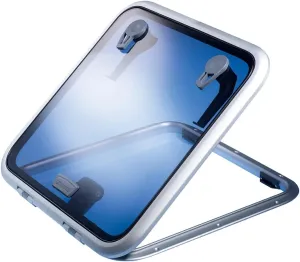 Lewmar Flat Base Ocean Boat Hatch - Size 60, Corrosion-Resistant Anodized Aluminum Frame, CE-Certified, Lockable Handle, Friction Levers Open in All Positions Up to 90 Degrees