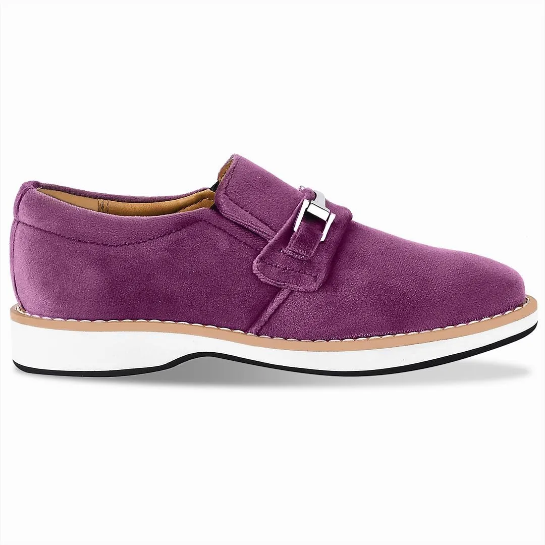 LIBERTYZENO Boys Velvet Kids Buckle Slip On Dress Loafer Shoes for Easter Gift