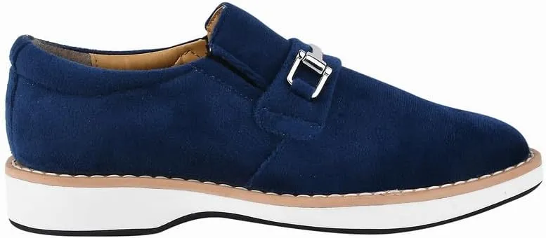 LIBERTYZENO Boys Velvet Kids Buckle Slip On Dress Loafer Shoes for Prom Graduation