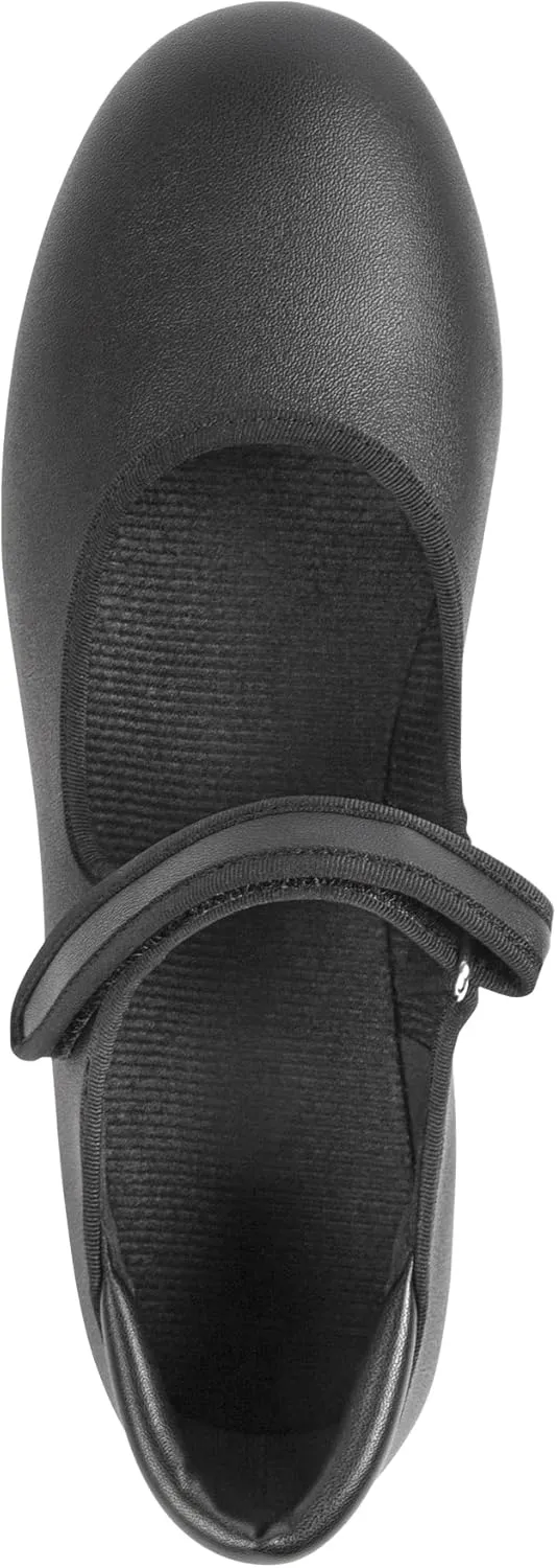 Linodes PU Leather Easy Strap Tap Shoe Dance Shoes for Women and Men's Mary Jane Dance Flat