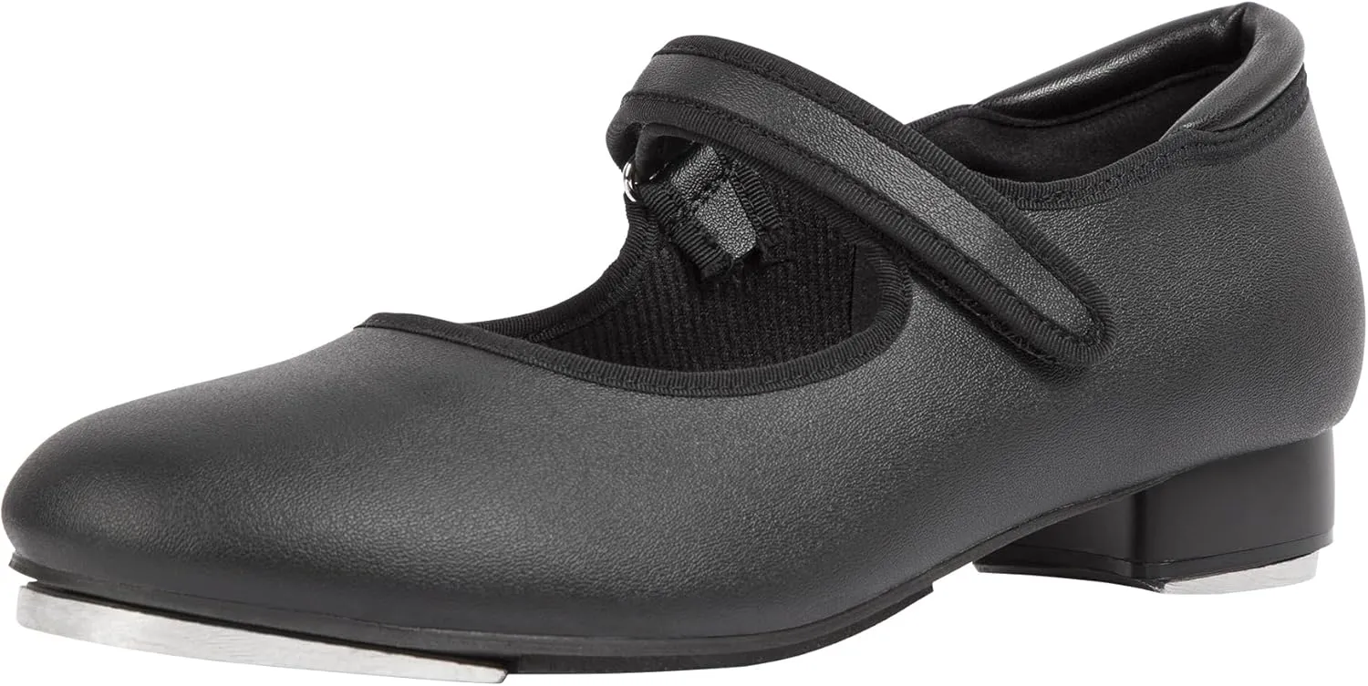 Linodes PU Leather Easy Strap Tap Shoe Dance Shoes for Women and Men's Mary Jane Dance Flat