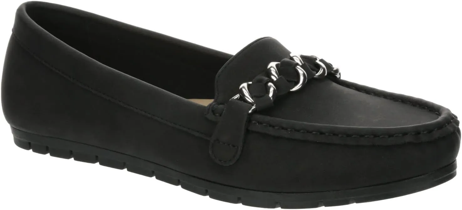 Lizbeth - Women's Slip-On Moc Toe Faux Leather Penny Loafer