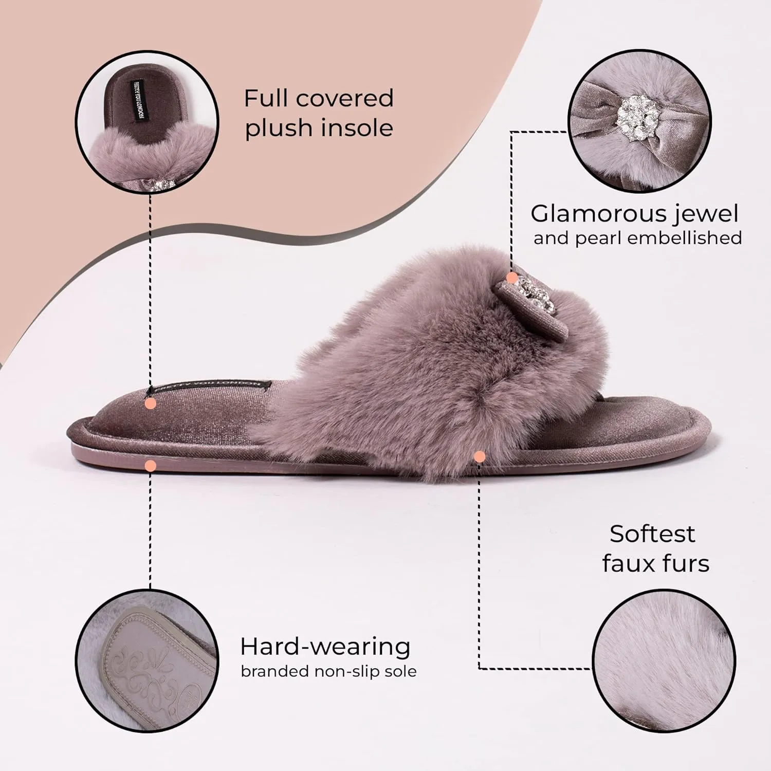 London Womens Toe Post Amelie - Mink