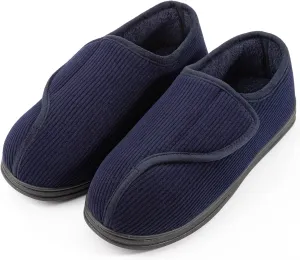 LongBay Men's Memory Foam Diabetic Slippers Comfy Warm Plush Fleece Arthritis Edema Swollen House Shoes