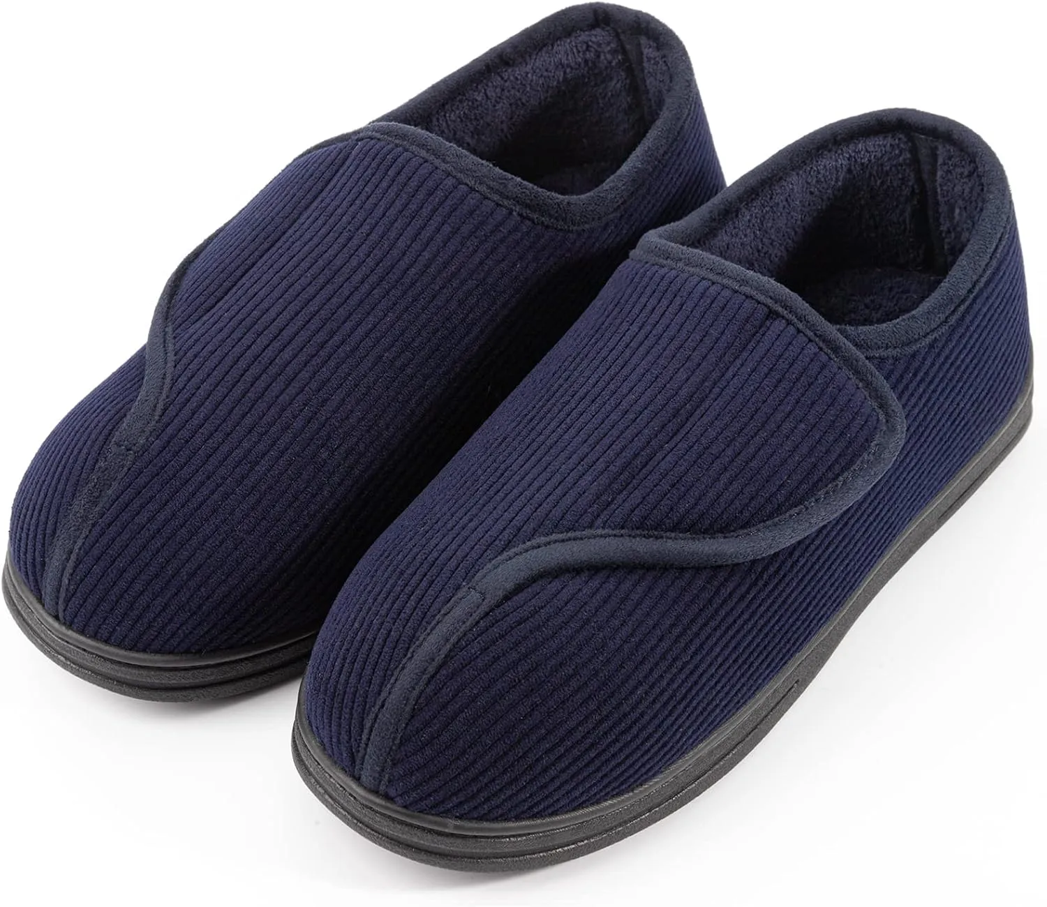 LongBay Men's Memory Foam Diabetic Slippers Comfy Warm Plush Fleece Arthritis Edema Swollen House Shoes