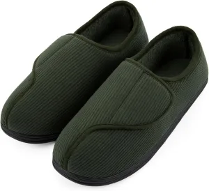 LongBay Men's Memory Foam Diabetic Slippers Comfy Warm Plush Fleece Arthritis Edema Swollen House Shoes
