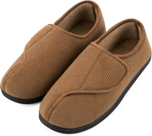 LongBay Men's Memory Foam Diabetic Slippers Comfy Warm Plush Fleece Arthritis Edema Swollen House Shoes