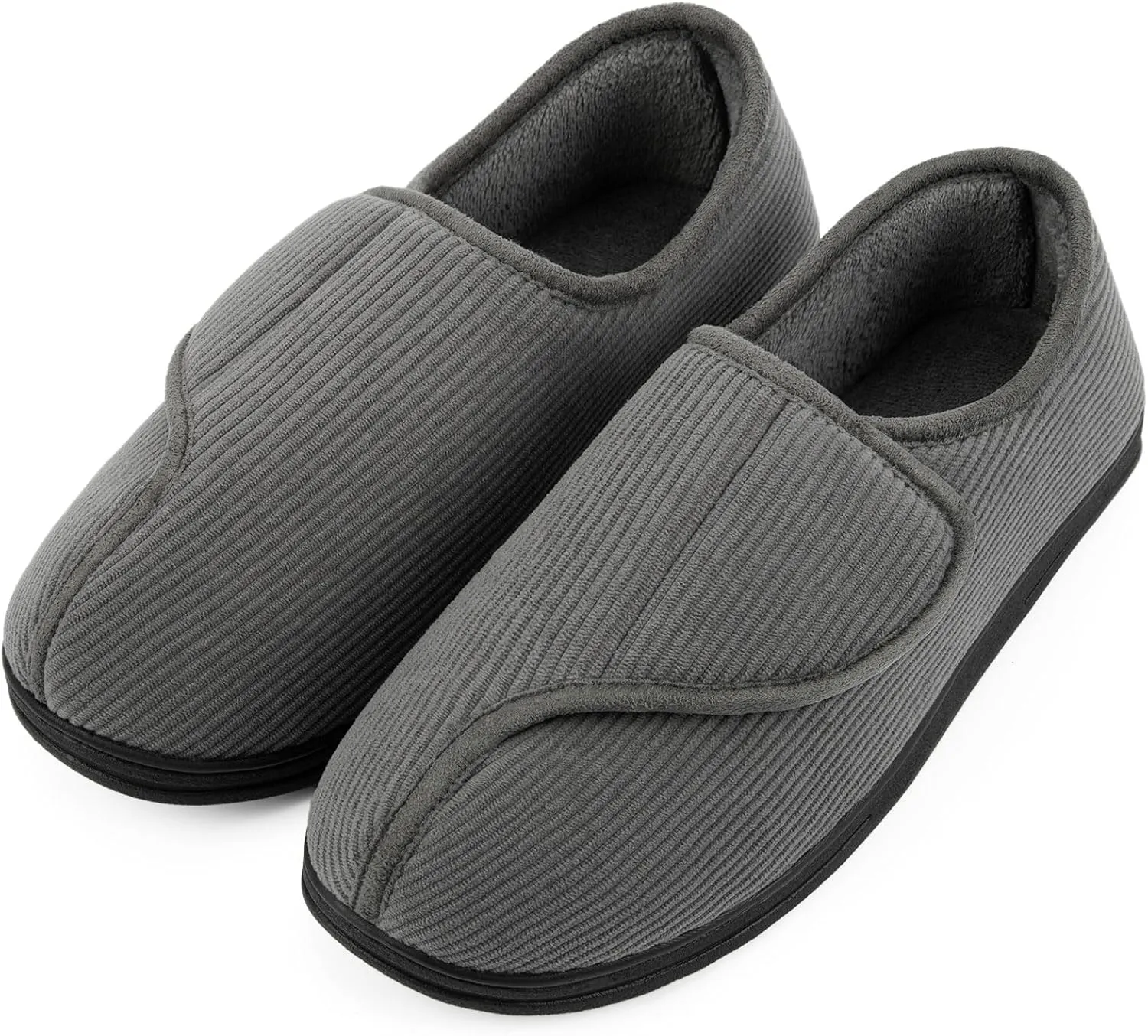 LongBay Men's Memory Foam Diabetic Slippers Comfy Warm Plush Fleece Arthritis Edema Swollen House Shoes