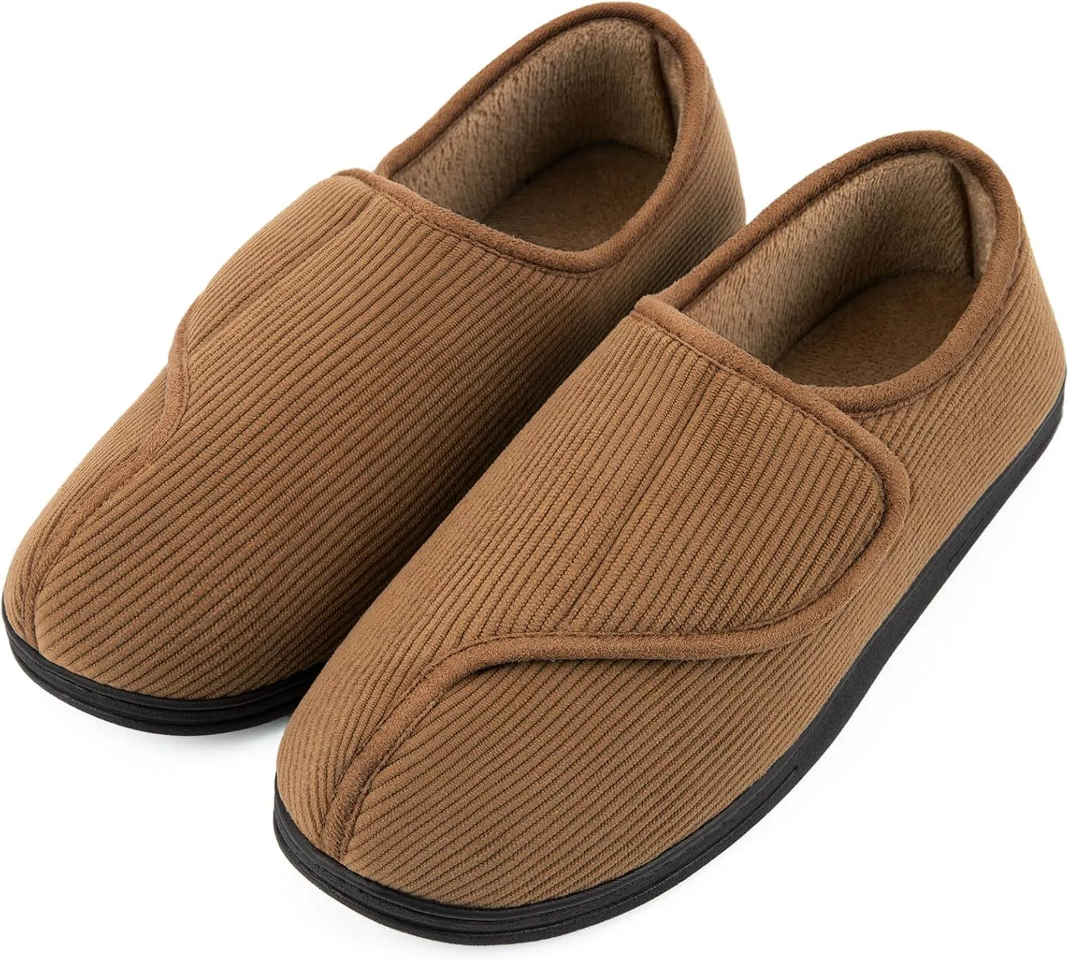 LongBay Men's Memory Foam Diabetic Slippers Comfy Warm Plush Fleece Arthritis Edema Swollen House Shoes