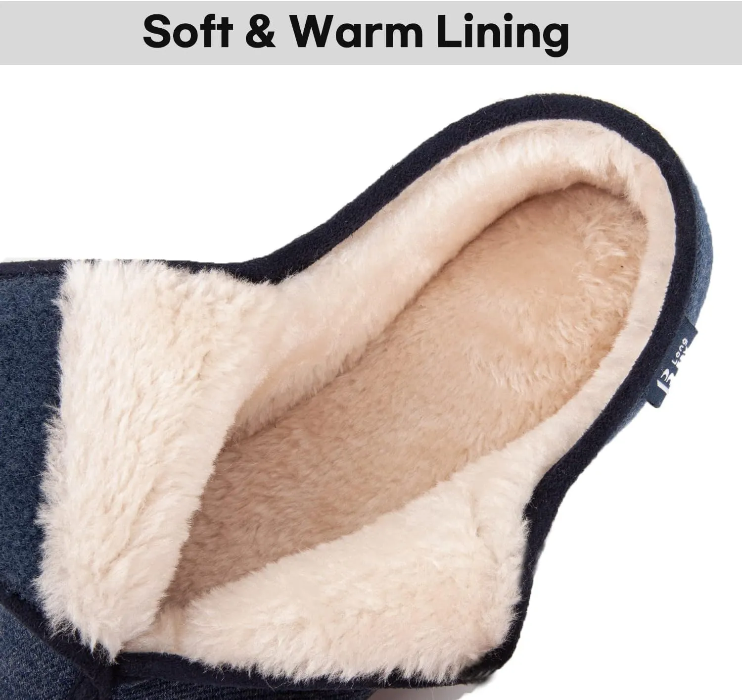 LongBay Womens Adjustable Slippers Memory Foam Cozy Wide Diabetic House Shoes Edema Orthopedic Neuropathy Indoor Outdoor