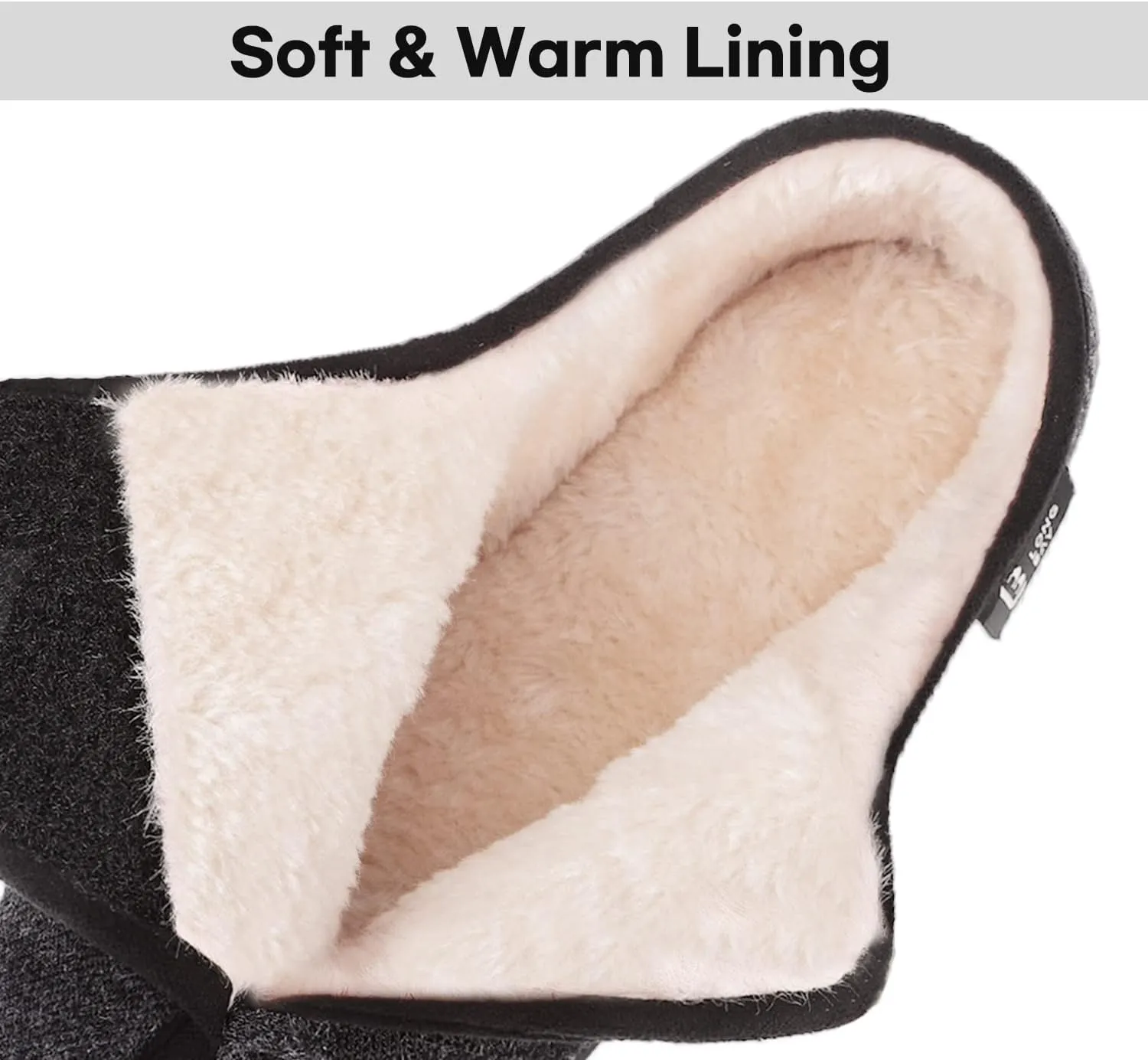 LongBay Womens Adjustable Slippers Memory Foam Cozy Wide Diabetic House Shoes Edema Orthopedic Neuropathy Indoor Outdoor