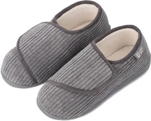 LongBay Womens Adjustable Slippers Memory Foam Cozy Wide Diabetic House Shoes Edema Orthopedic Neuropathy Indoor Outdoor
