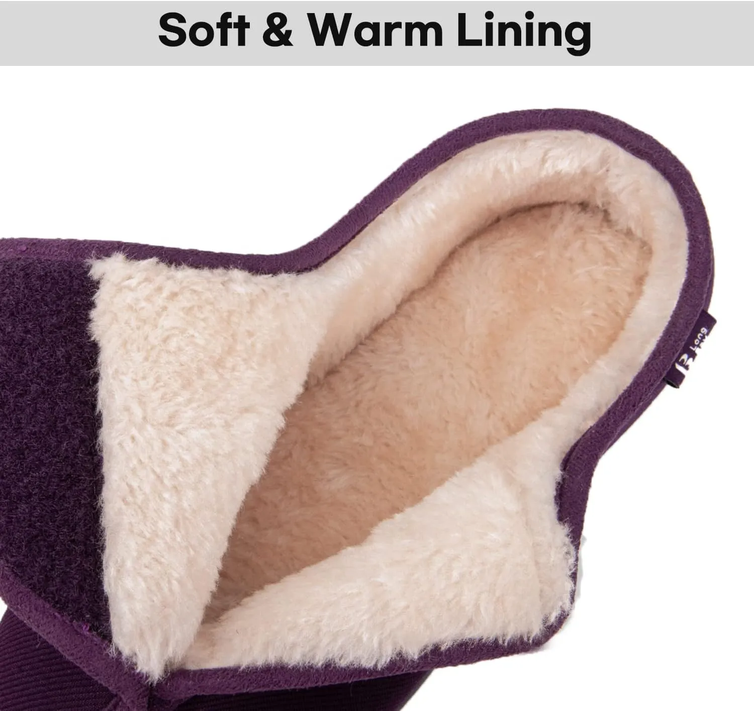 LongBay Womens Adjustable Slippers Memory Foam Cozy Wide Diabetic House Shoes Edema Orthopedic Neuropathy Indoor Outdoor