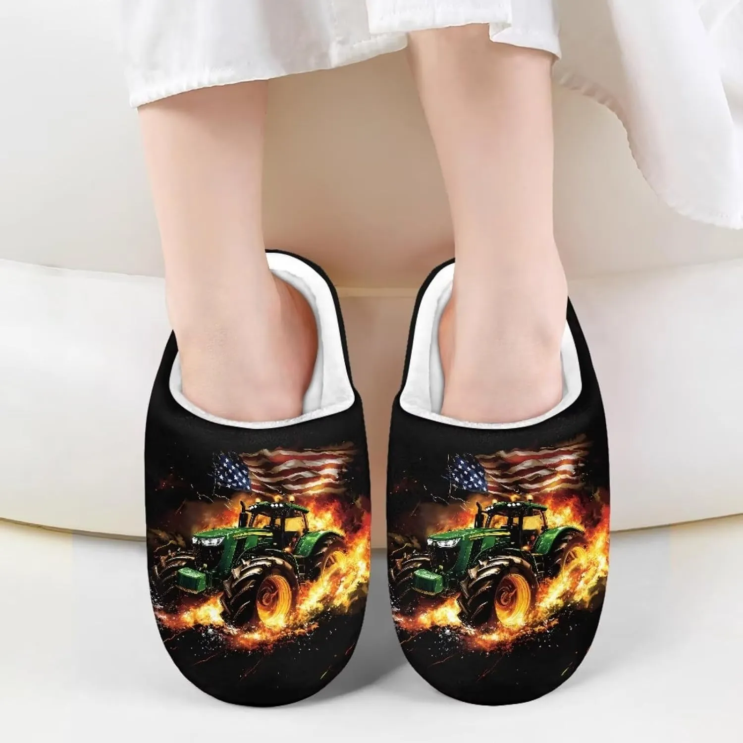 Lotusorchid Kids House Slipper for Boys Girls, Cozy Warm Boys Sleep Slippers with Rubber Sole, Closed Toe Slip On Bedroom Slippers