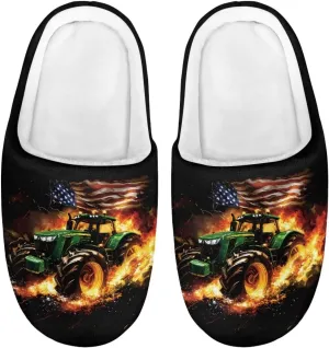 Lotusorchid Kids House Slipper for Boys Girls, Cozy Warm Boys Sleep Slippers with Rubber Sole, Closed Toe Slip On Bedroom Slippers