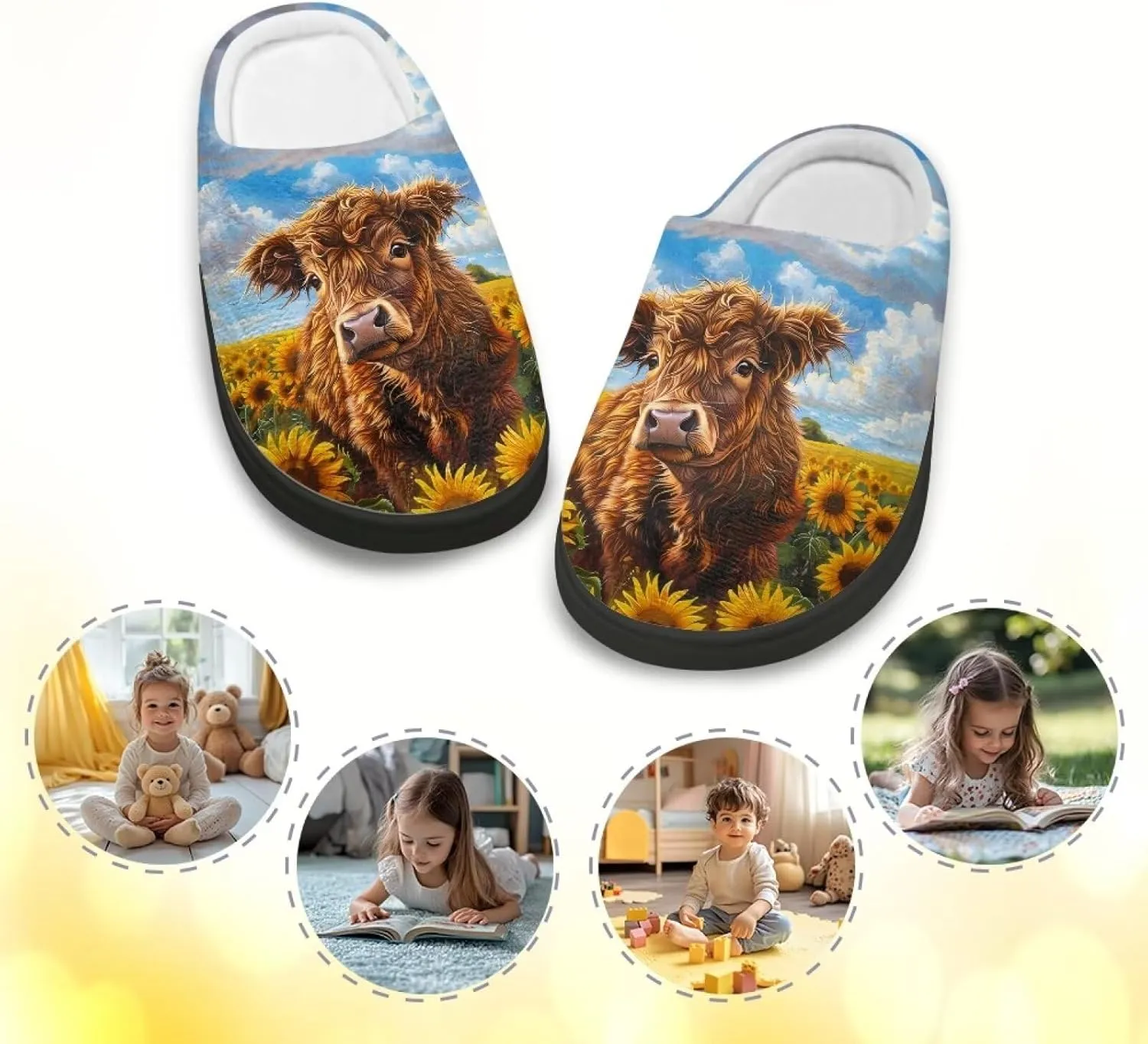 Lotusorchid Slippers for Kids, Soft Cushion House Slipper for Girls, Cozy Closed Toe Bedroom Slipper for Boys, Fuzzy Sleep Slippers