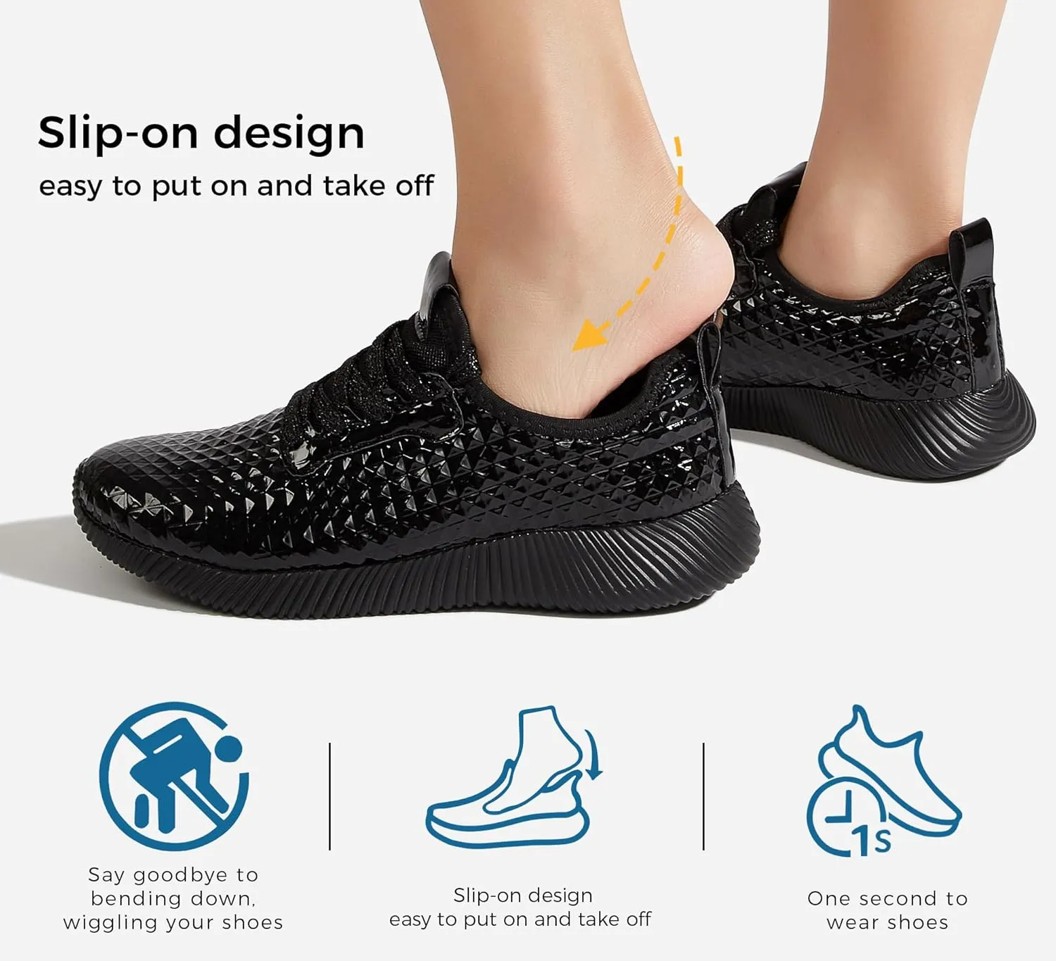 LUCKY STEP Women's Metallic Fashion Sneaker Leatherette Studded Jogger Lightweight Casual Walking Shoes