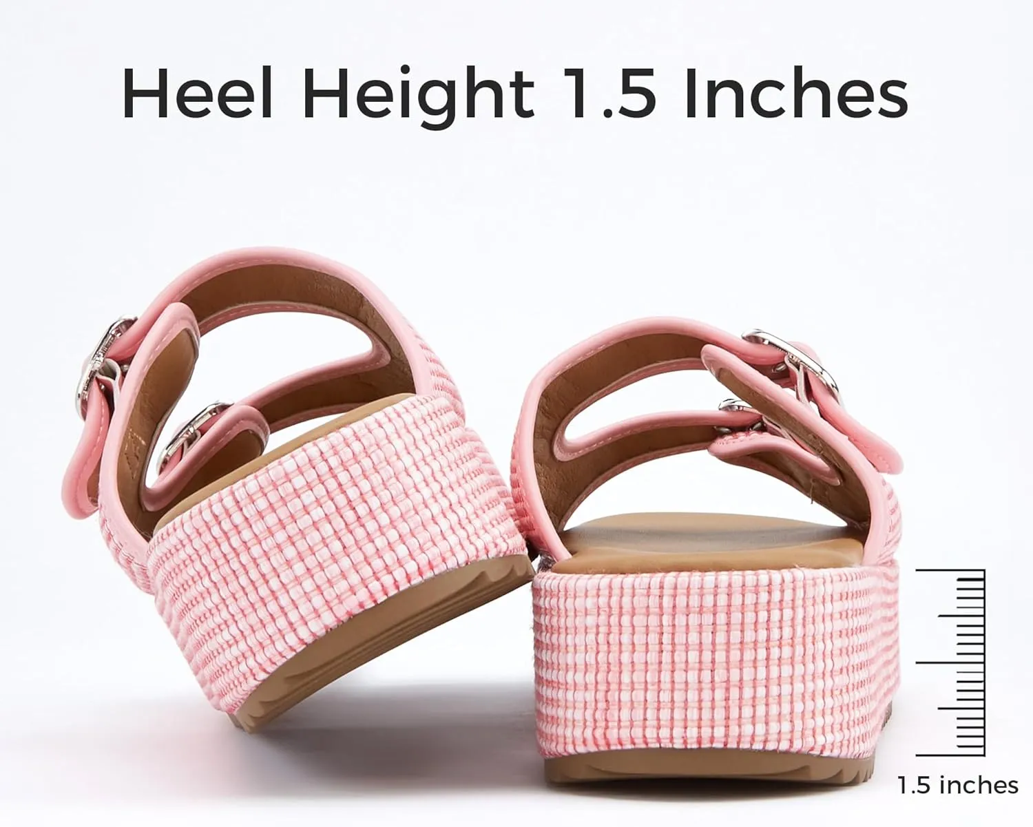 LUCKY STEP Women's Platform Slide Sandals Braided Adjustable Strap Flat Open Toe Summer Casual Shoes Beach Outdoor Wedge Woven Slipper