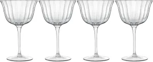 Luigi Bormioli Bach 8.75 oz Retro Fizz Glasses, Set of 4 - Titanium Reinforced Stem, Made of SON-hyx Crystal - Sinuous Design Mixed Drink Glass - Made in Italy, Dishwasher Safe