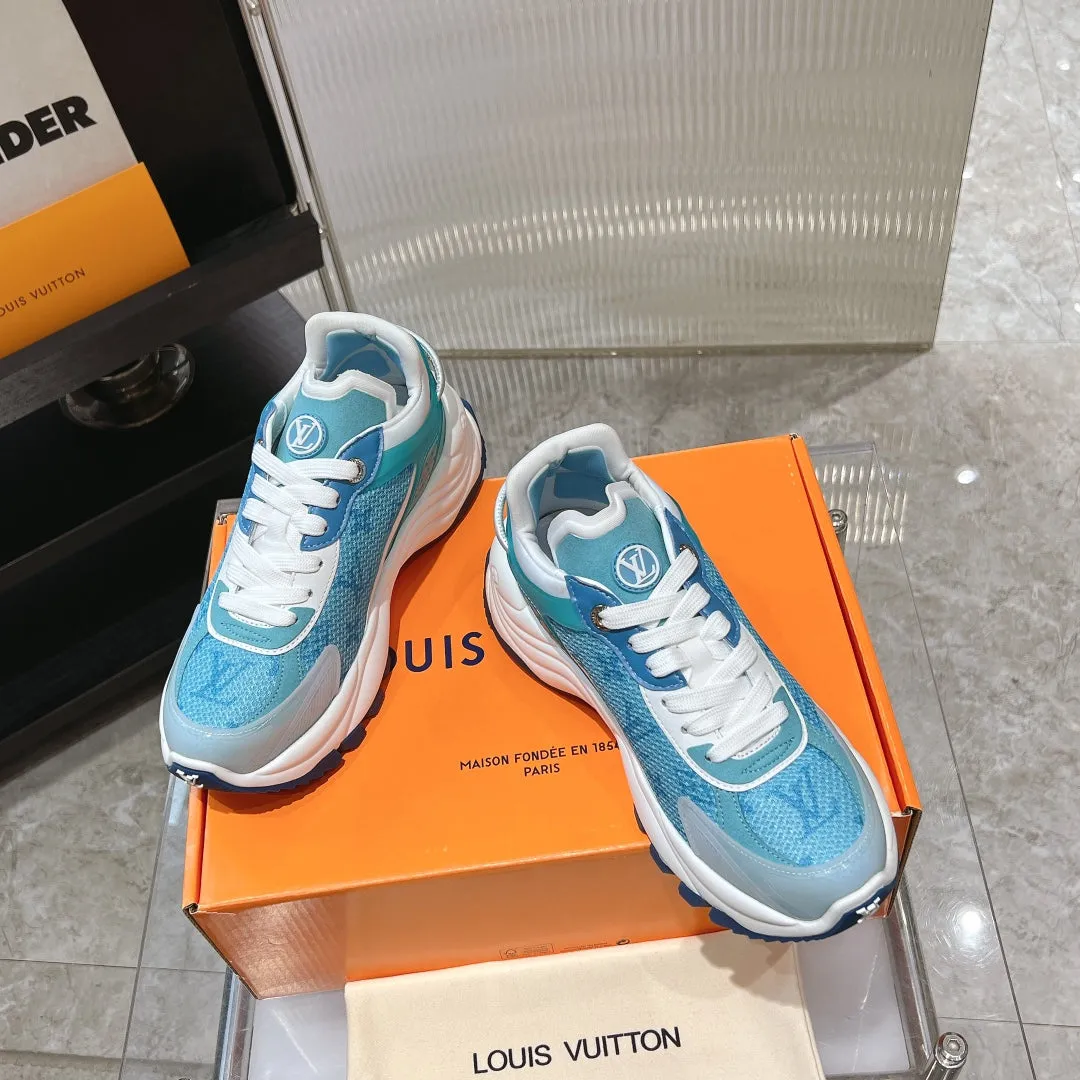 LV Run 55 Sneaker 50mm Light Blue Monogram Jacquard Fabric