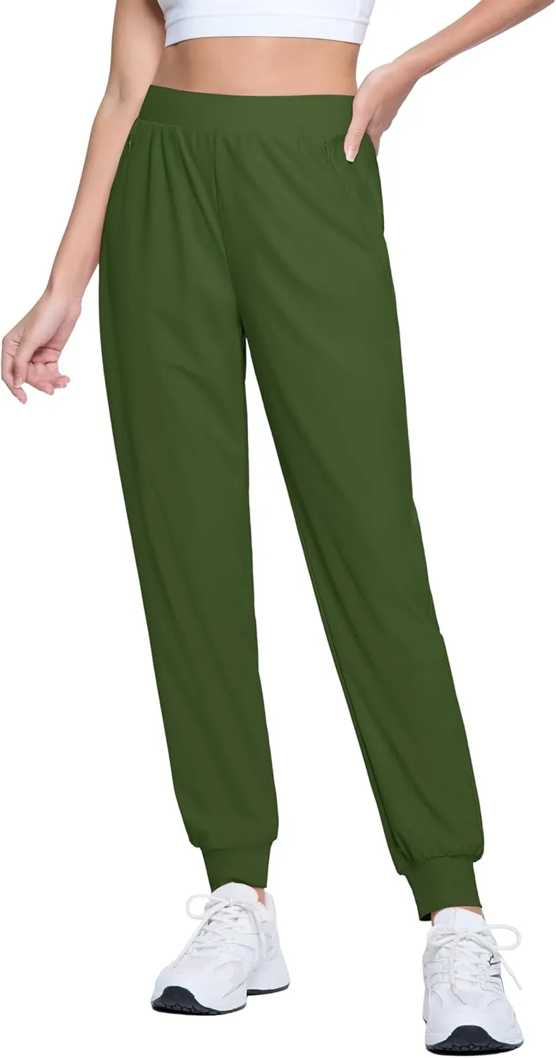 MAGCOMSEN Joggers for Women High Waisted Golf Pants Lightweight Hiking Pants Quick Dry Workout Running Athletic Joggers